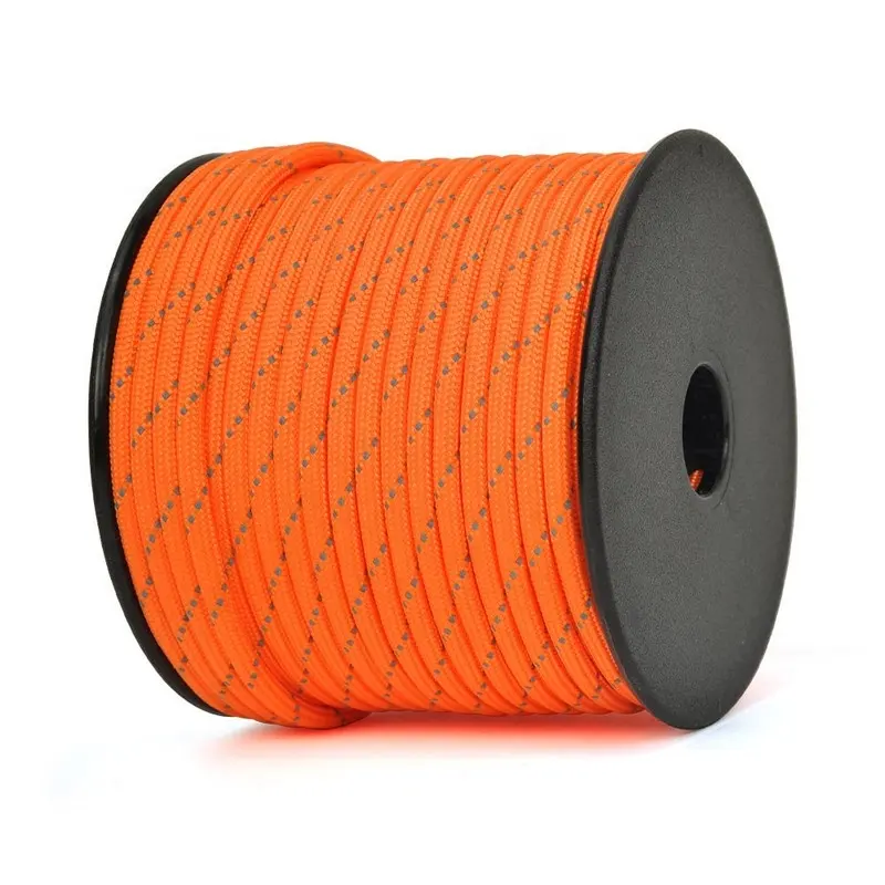 Usa Wholesale Custom 100% Nylon 100 Feet 2mm 3mm 4mm Reflective Camping Survival Parachute Cord Rope for Bracelet Paracord 550