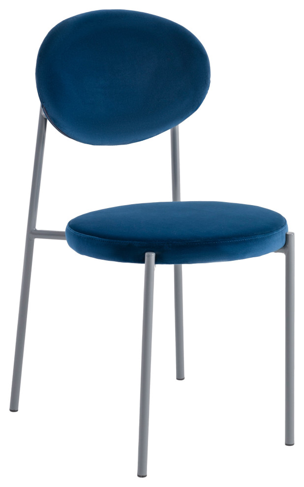 LeisureMod Euston Velvet Dining Chair With Gray Steel Frame Set of 2   Midcentury   Dining Chairs   by LeisureMod  Houzz