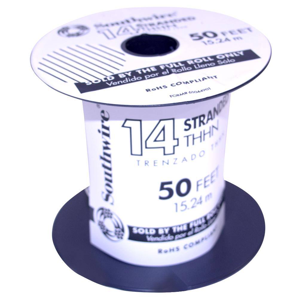 Southwire 50 ft. 14 White Stranded CU THHN Wire 22956783