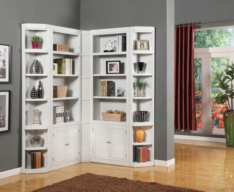 Parker House Boca 5 Piece Library and Display Wall in Cottage White   3   Transitional   Bookcases   by Unlimited Furniture Group  Houzz