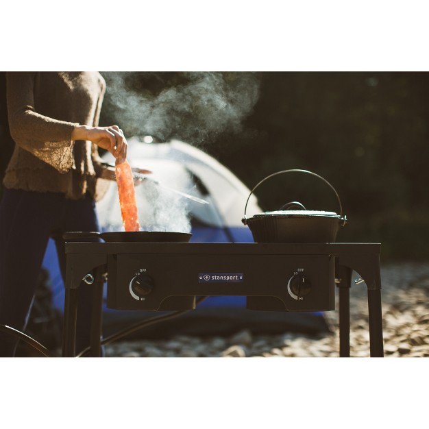 Stansport Outdoor Double Burner Stove With Stand