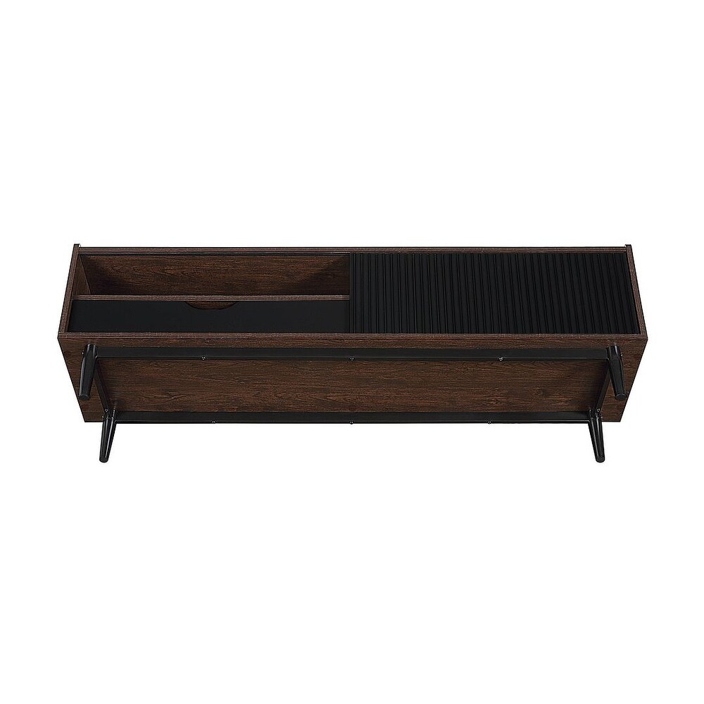 Manhattan Comfort Duane 59.25 In. Modern Ribbed Media Cabinet Console