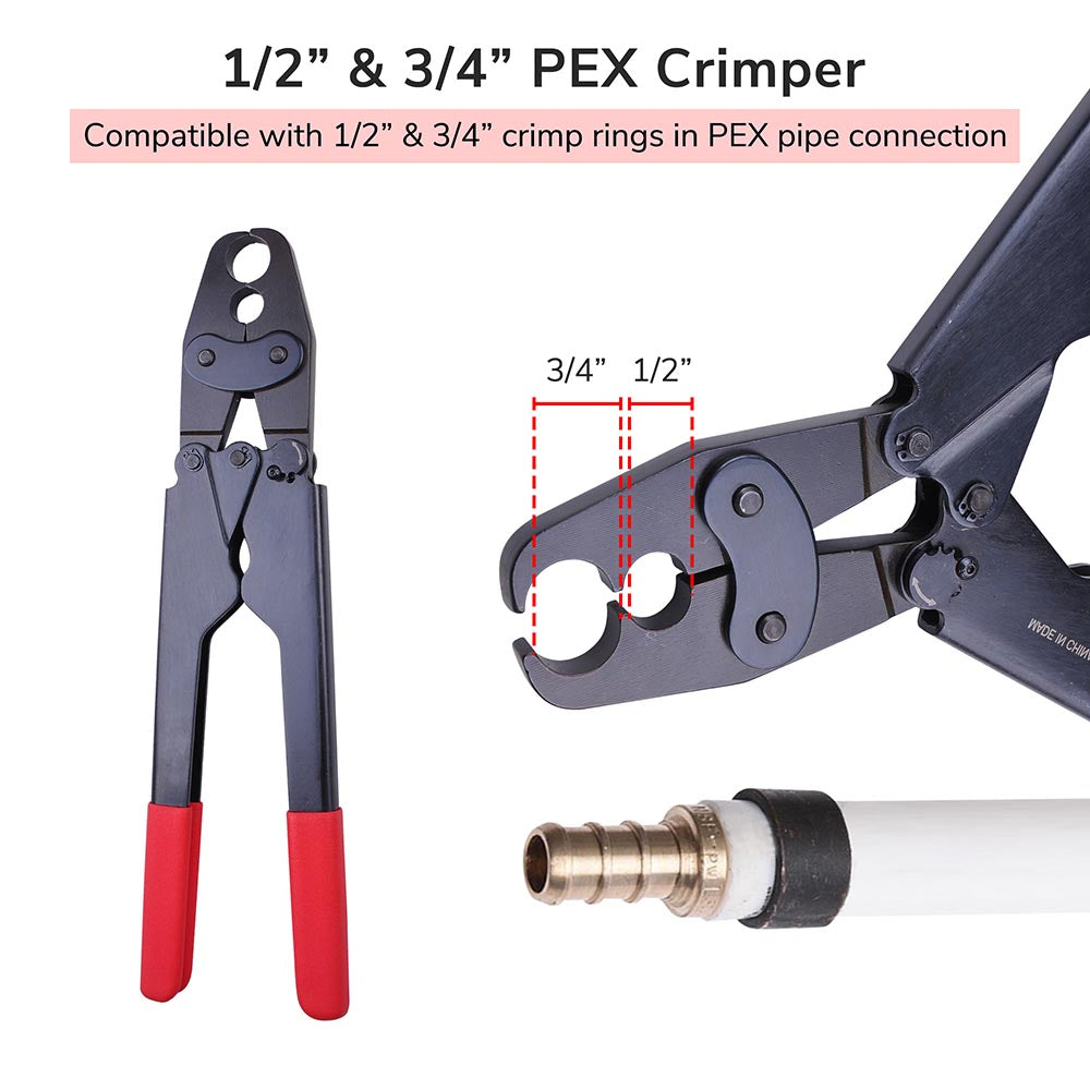 Yescom Pex Crimp Tool Ring Crimper w/ Gauge 1/2