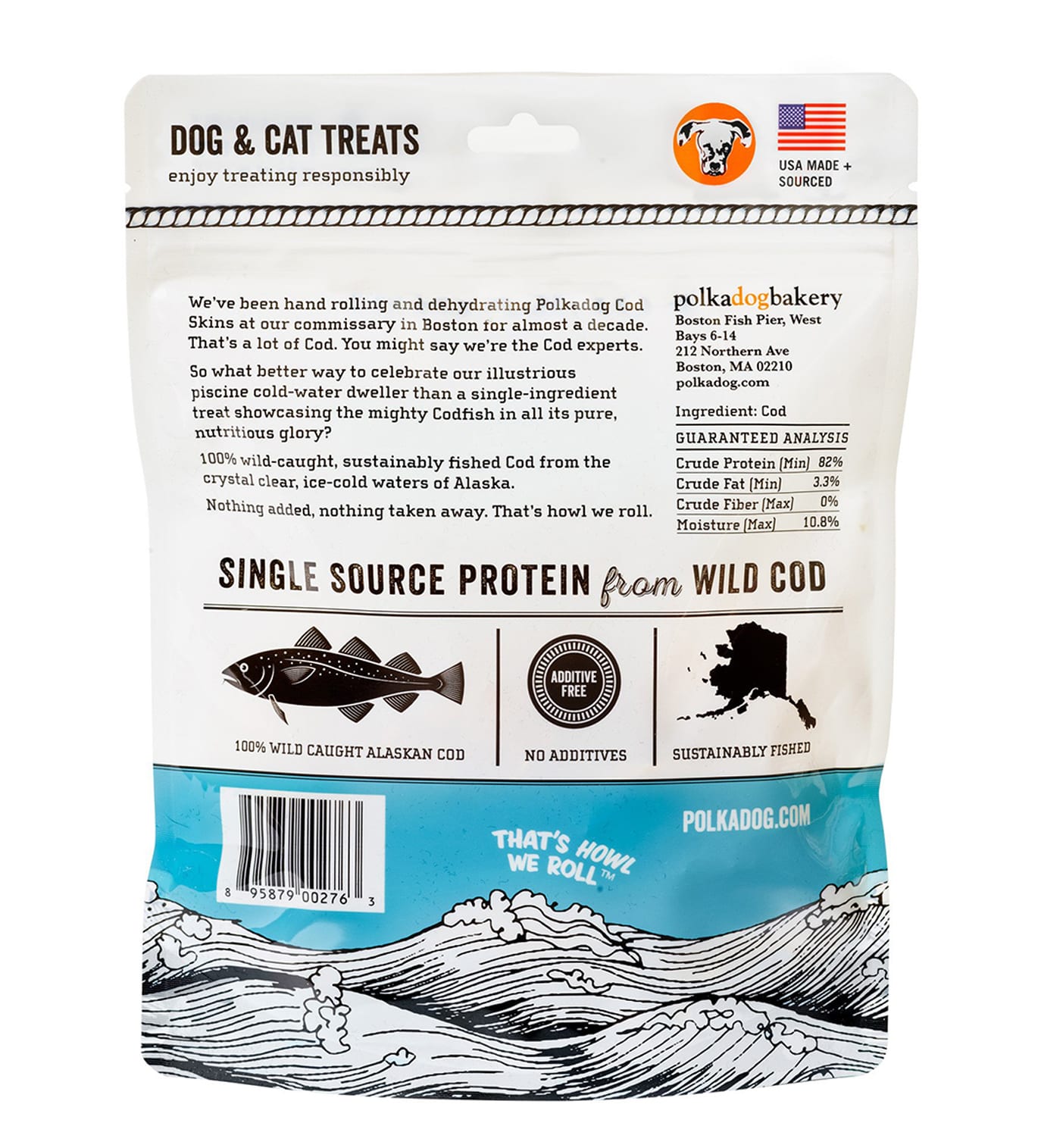 POLKADOG BAKERY Alaskan Cod Chips for Dogs and Cats