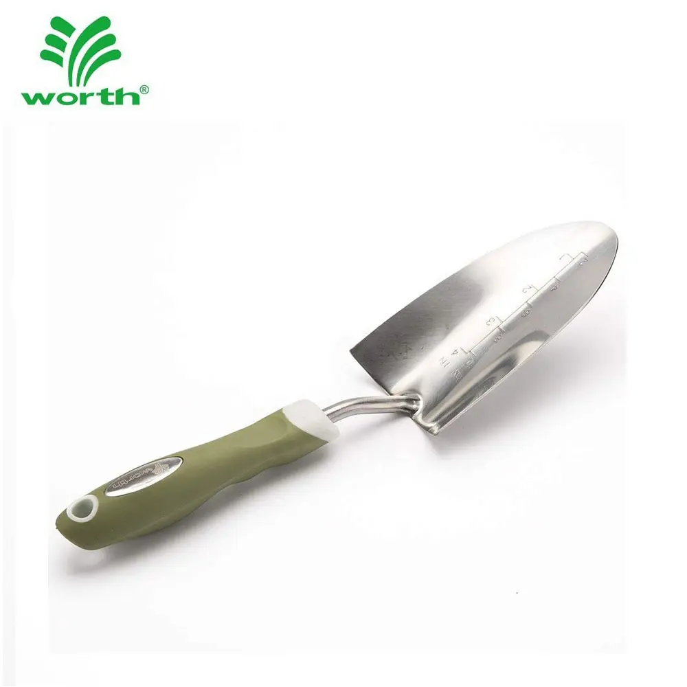 High Quality PP TPR Soft Ergonomic Handle Stainless Steel Trowel Garden Hand Tool