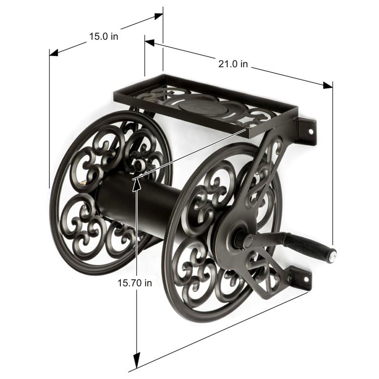 Liberty Garden 125' Decorative Wall-Mounted Hose Reel