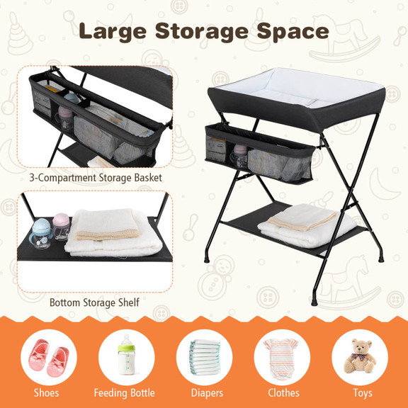 Costway 68512374 Baby Storage Folding Diaper Chang...