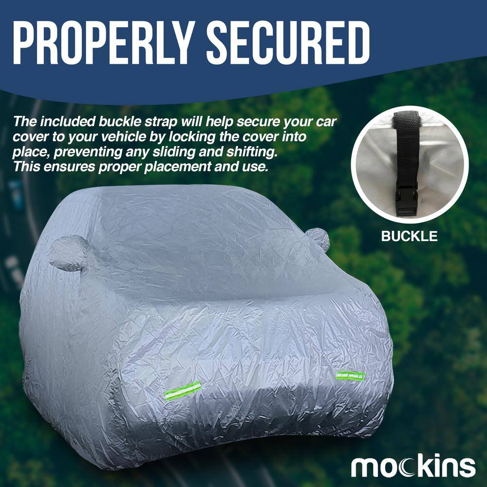 Mockins 182 in. x 74 in. x 68 in. Heavy-Duty Waterproof Car Cover for SUV - 190T Silver Polyester MA-63