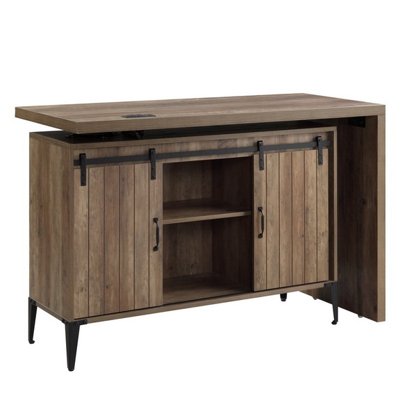 ACME Zakwani Writing Desk w/USB Desk  Rustic Oak  ...