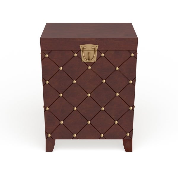 SEI Furniture Liatris Nailhead Espresso End Table Trunk