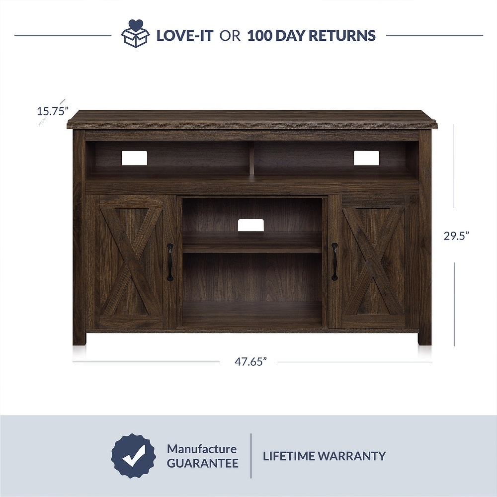 BELLEZE Corin Barn Door Wood TV Stand for TVs up to 55\