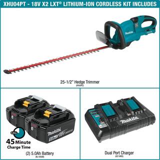 Makita 18V X2 (36V) LXT Lithium-Ion Cordless Hedge Trimmer Kit with Two 5.0 Ah Batteries and Charger XHU04PT