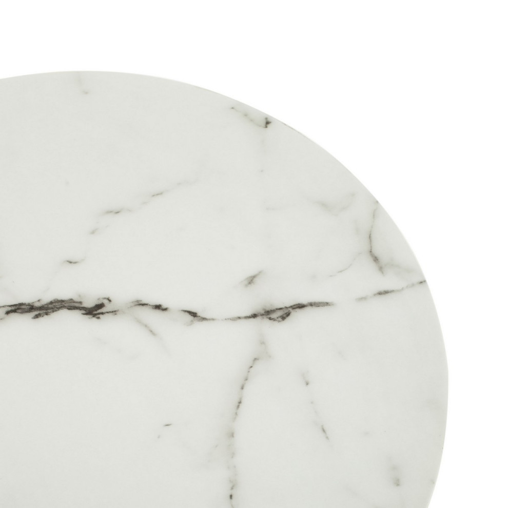 Haben Round Side Table White Marble/Brass   Contemporary   Side Tables And End Tables   by AED Luxury Home Decor  Houzz