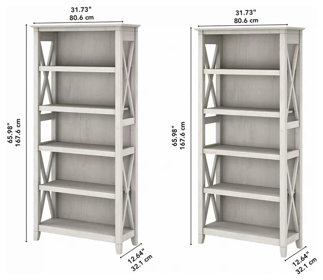 Set of 2 Farmhouse Bookcase  Open Shelves With X Sides   Farmhouse   Bookcases   by Decorn  Houzz