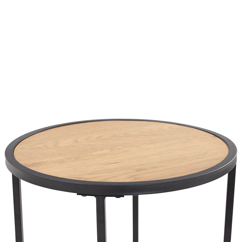 BRADFORD Side Table 40cm  - Natural & Black