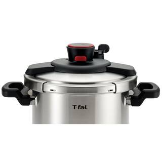 T-fal 6.3 qt. Clipso Stainless Steel Stove Top Pressure Cooker in Silver P4500734