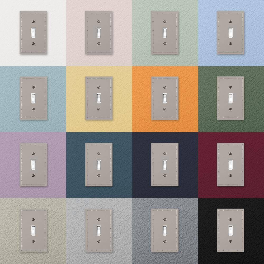 AMERELLE Rosa 2 Gang 1-Toggle and 1-Duplex Metal Wall Plate - Satin Nickel 50TDN