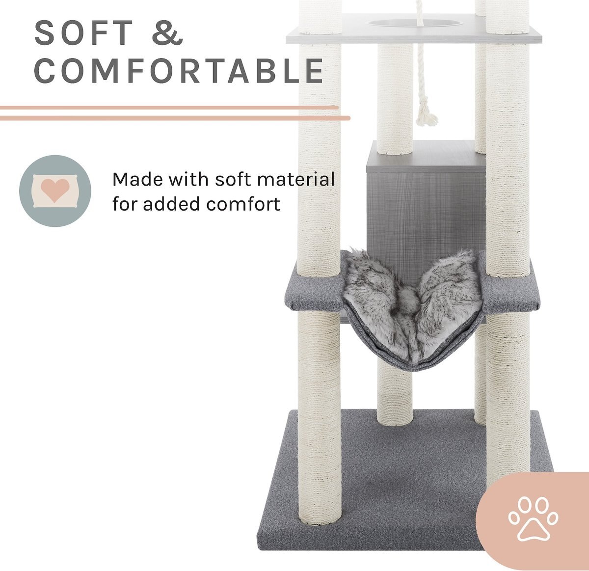 Sam's Pets Tyrone 70.5-in Cat Tree， Gray