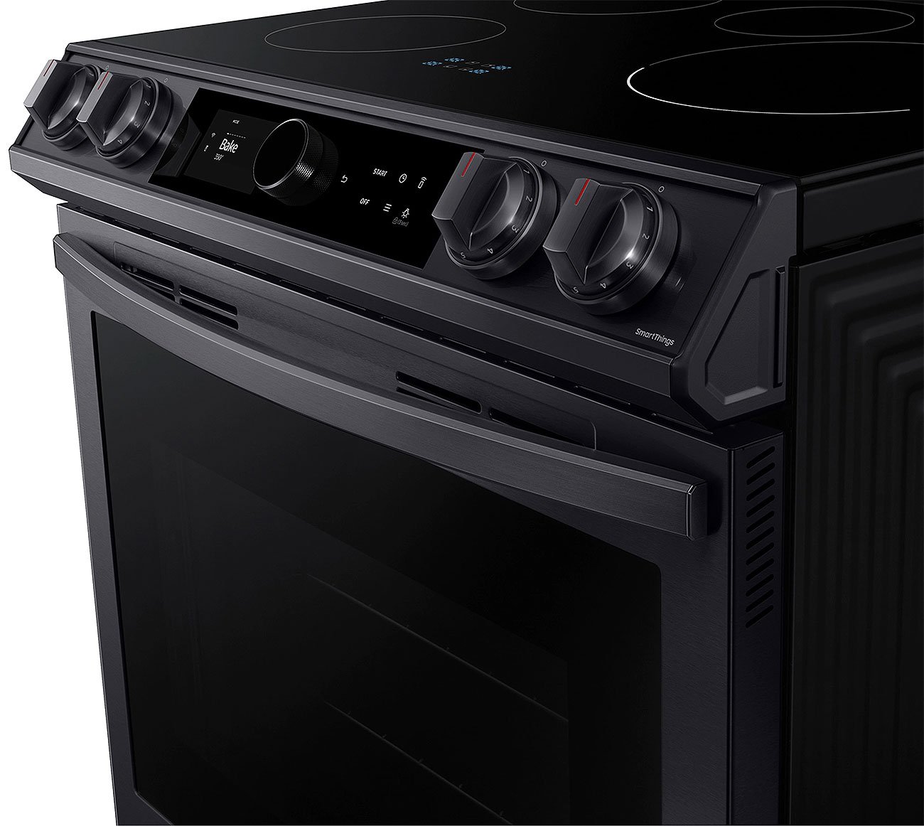  ADA 6.3 Cu. Ft. Fingerprint Resistant Black Stainless Steel Smart Slide-In Induction Range With Smart Dial and Air Fry