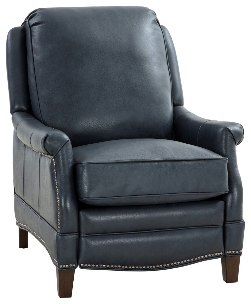 7 3056 Ashebrooke Recliner  Barone Navy Blue   Transitional   Recliner Chairs   by Kolibri Decor  Houzz