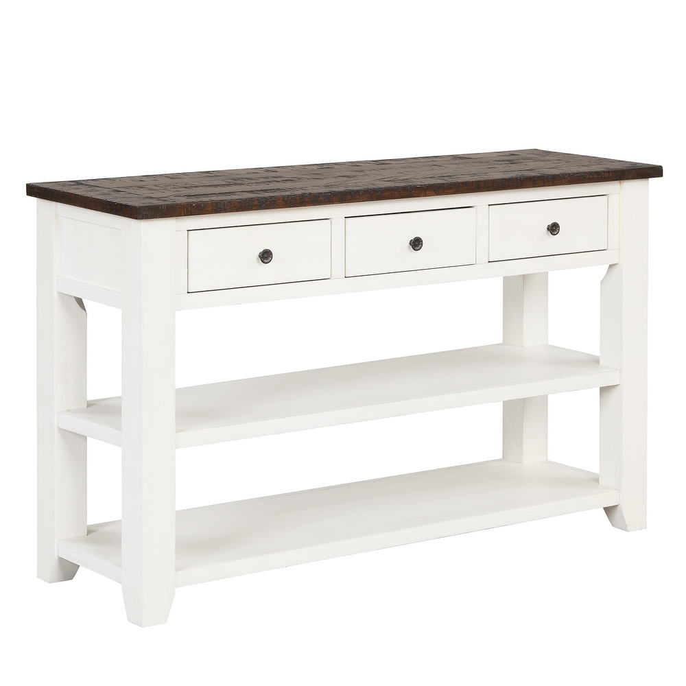 Solid Wood Top Console Table