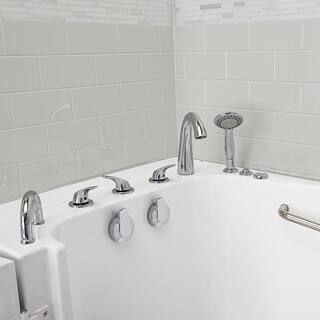 Ella TransferXXXL 55 in. x 36 in. Acrylic Walk-In Whirlpool Bathtub in White 5 Piece Fast Fill Faucet LHS 2 in. Dual Drain OLA3655H5PL