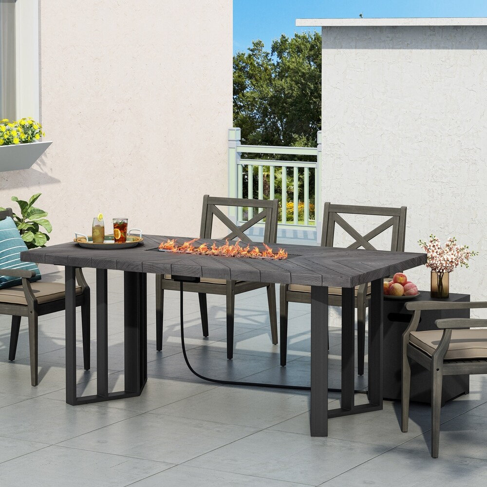 Jett Outdoor Outdoor 40 000 BTU Fire Pit Dining Table by Christopher Knight Home