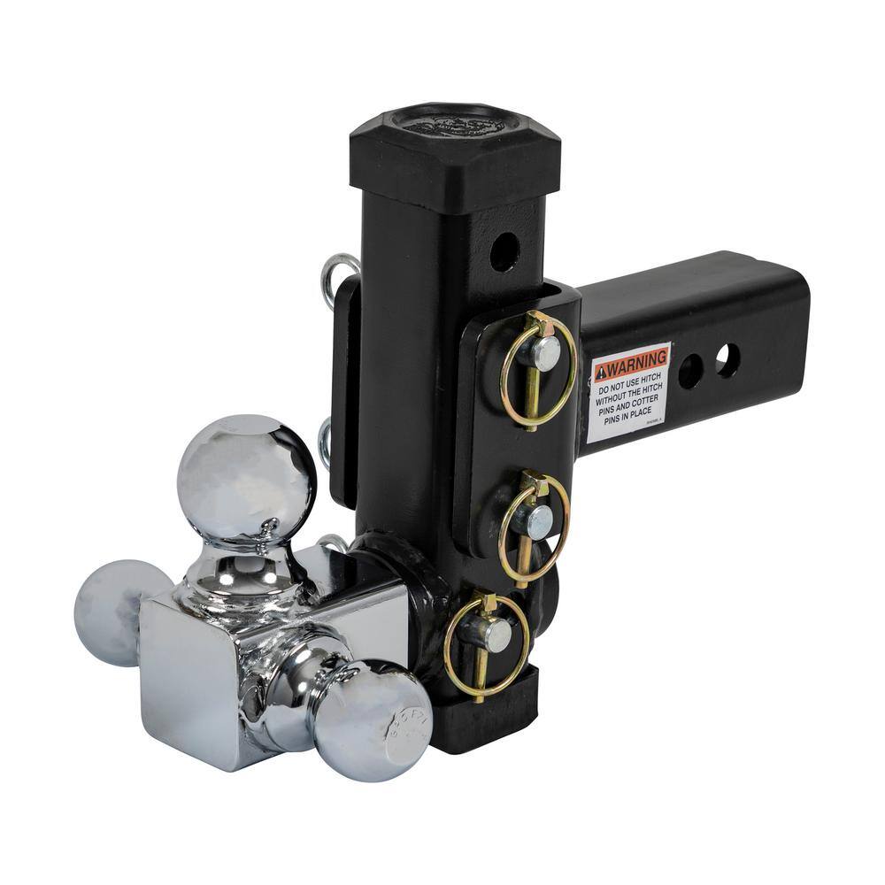 Buyers Products Company Adjustable Tri-Ball Hitch with Chrome Towing Balls for 2-12 in. Hitch Receivers 1802500