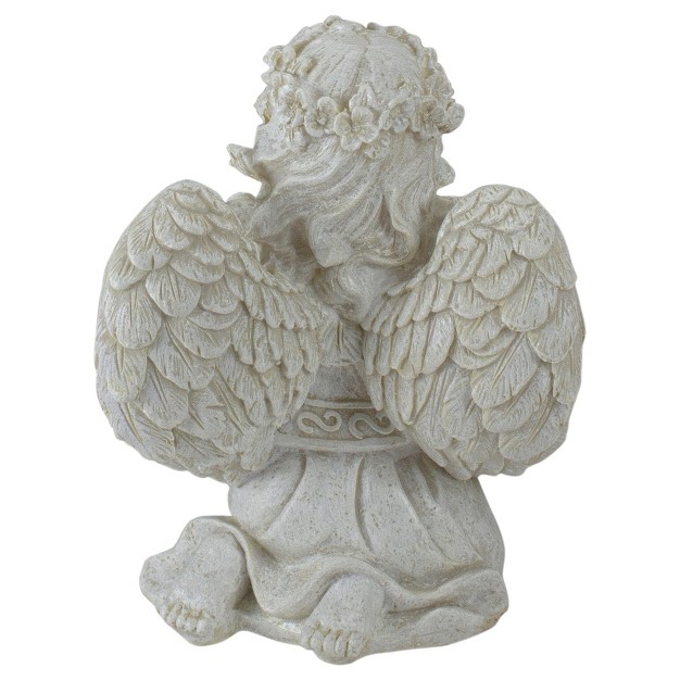 Praying Angel With Cross Outdoor Garden Statue