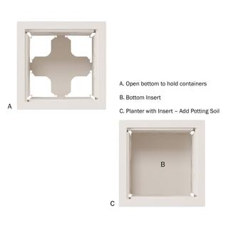 White Plastic Square Planter Box with Lattice Pattern HW155097