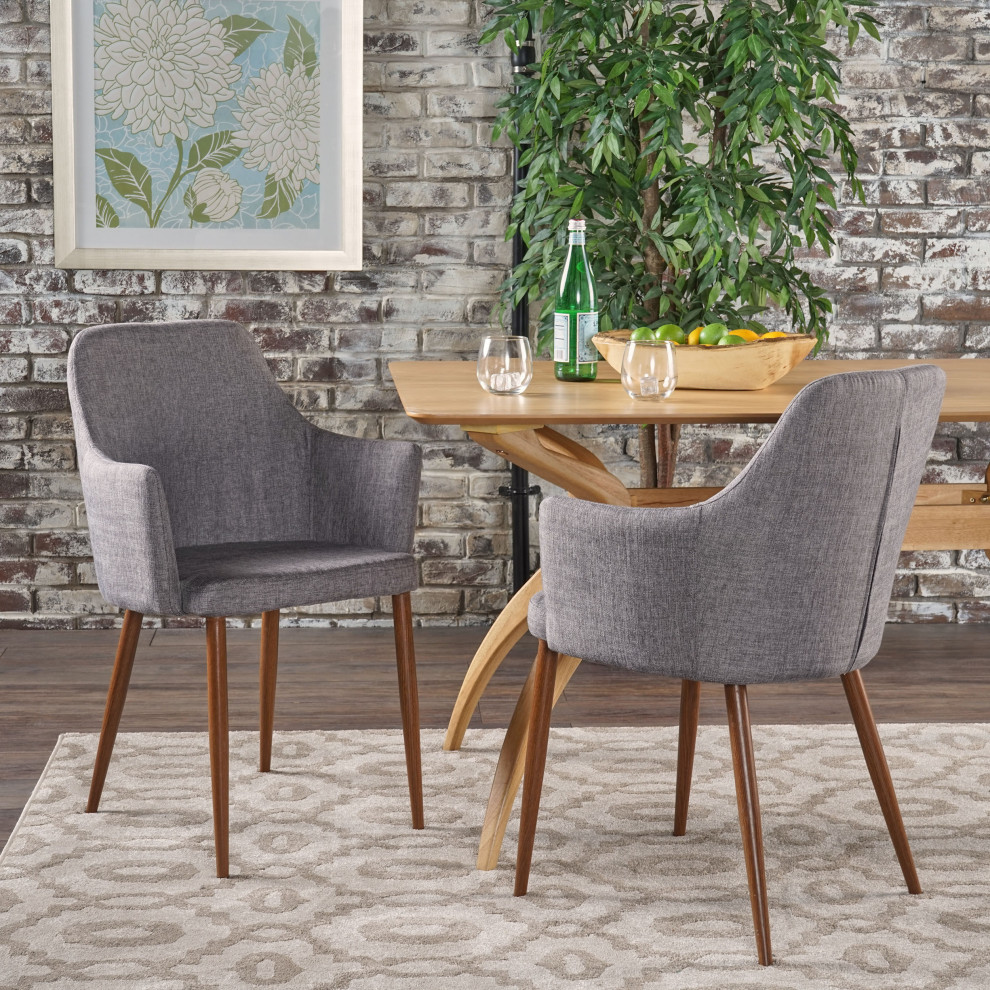 GDF Studio Serra Mid Century Fabric Dining Chairs  Set of 2   Midcentury   Dining Chairs   by GDFStudio  Houzz