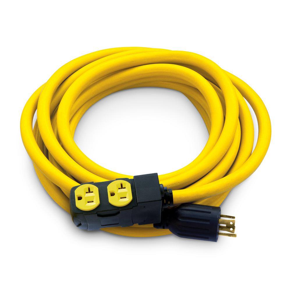 Champion Power Equipment 25 ft. NEMA L14-30P to 4x 5-20R Generator Cord in Yellow 48043