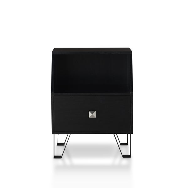 Furniture of America Kara Contemporary Black 16-inch 1-shelf Side Table