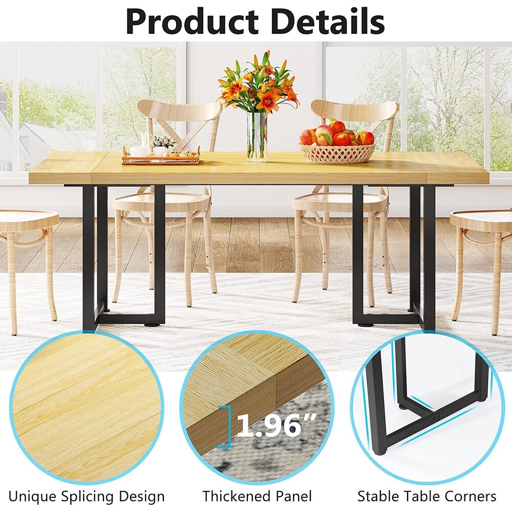 Industrial Rectangular 6 Seat Dining Table Kitchen Table for Dining Room Kitchen Home