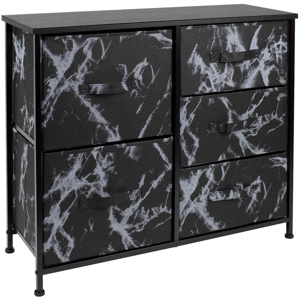 5 Drawer Bedroom Chest Dresser and TV Stand  Marble Collection