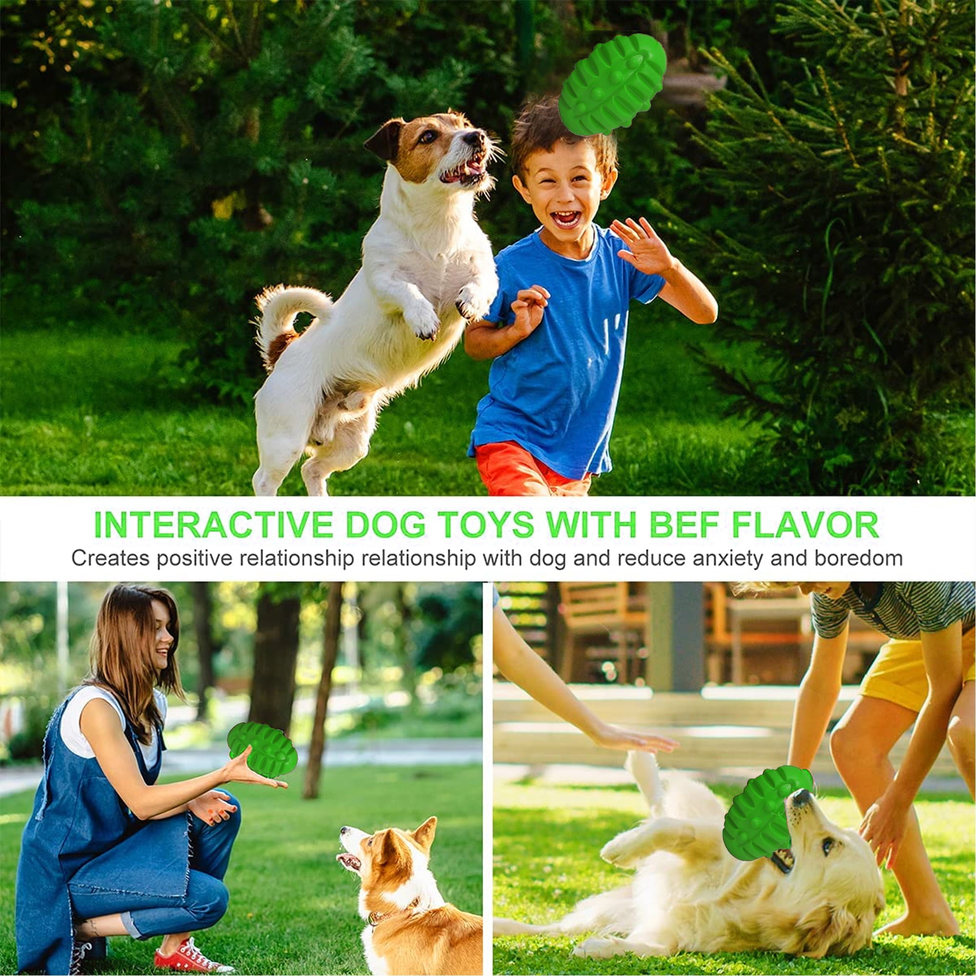 Pet Deluxe Squeaky Dog Ball Toys for Aggressive Chewers Indestructible Durable Tough Big Dogs Chew Toys Floatable Rubber Interactive Pet Toys for Medium andLarge Breeds Dog