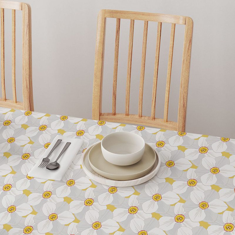 Square Tablecloth， 100% Polyester， 70x70， Large Petal Flowers