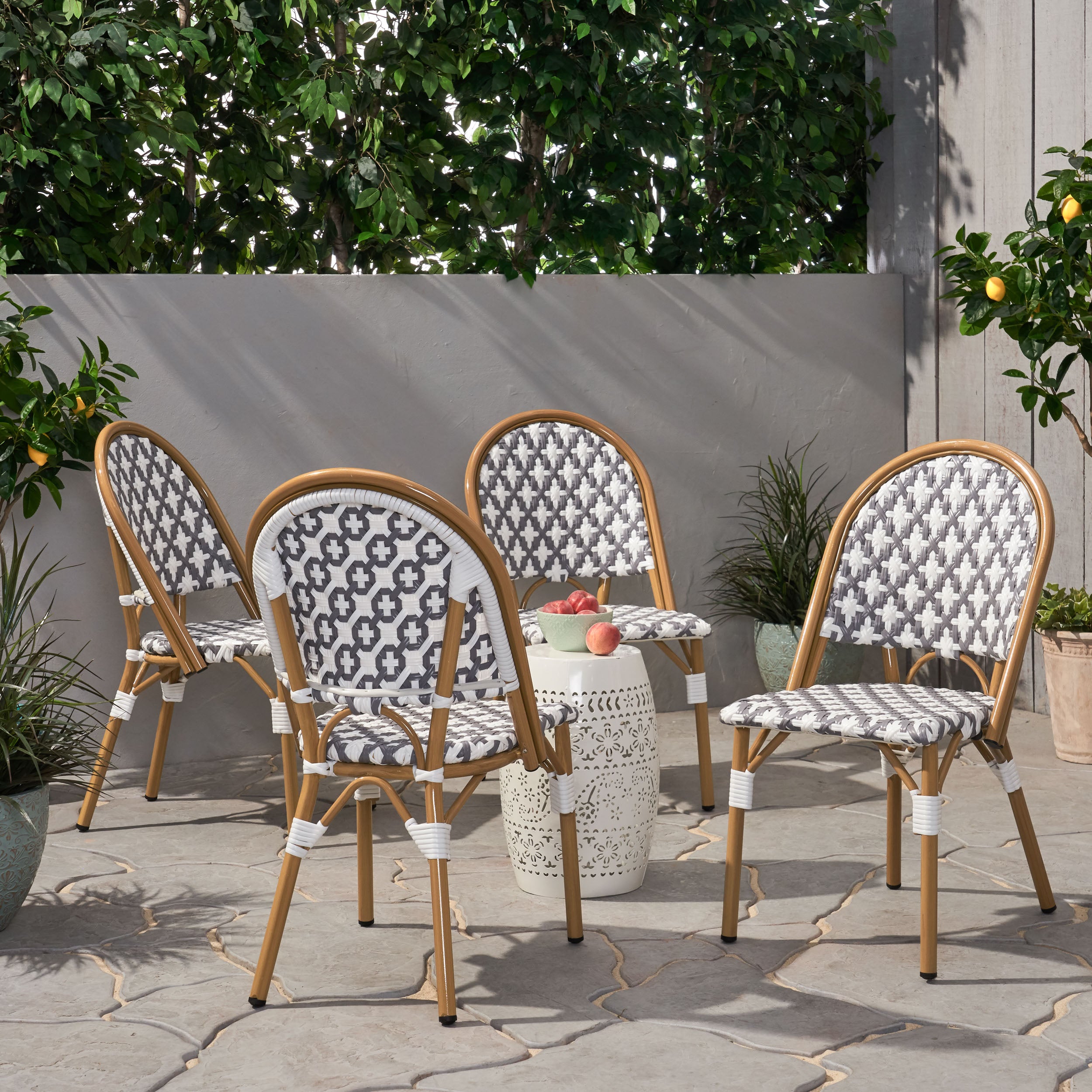 Jordy Outdoor French Bistro Chair (Set of 4)