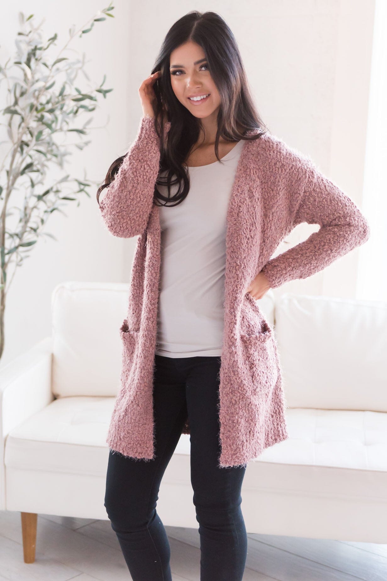 Soft & Cuddly Modest Sweater Cardigan