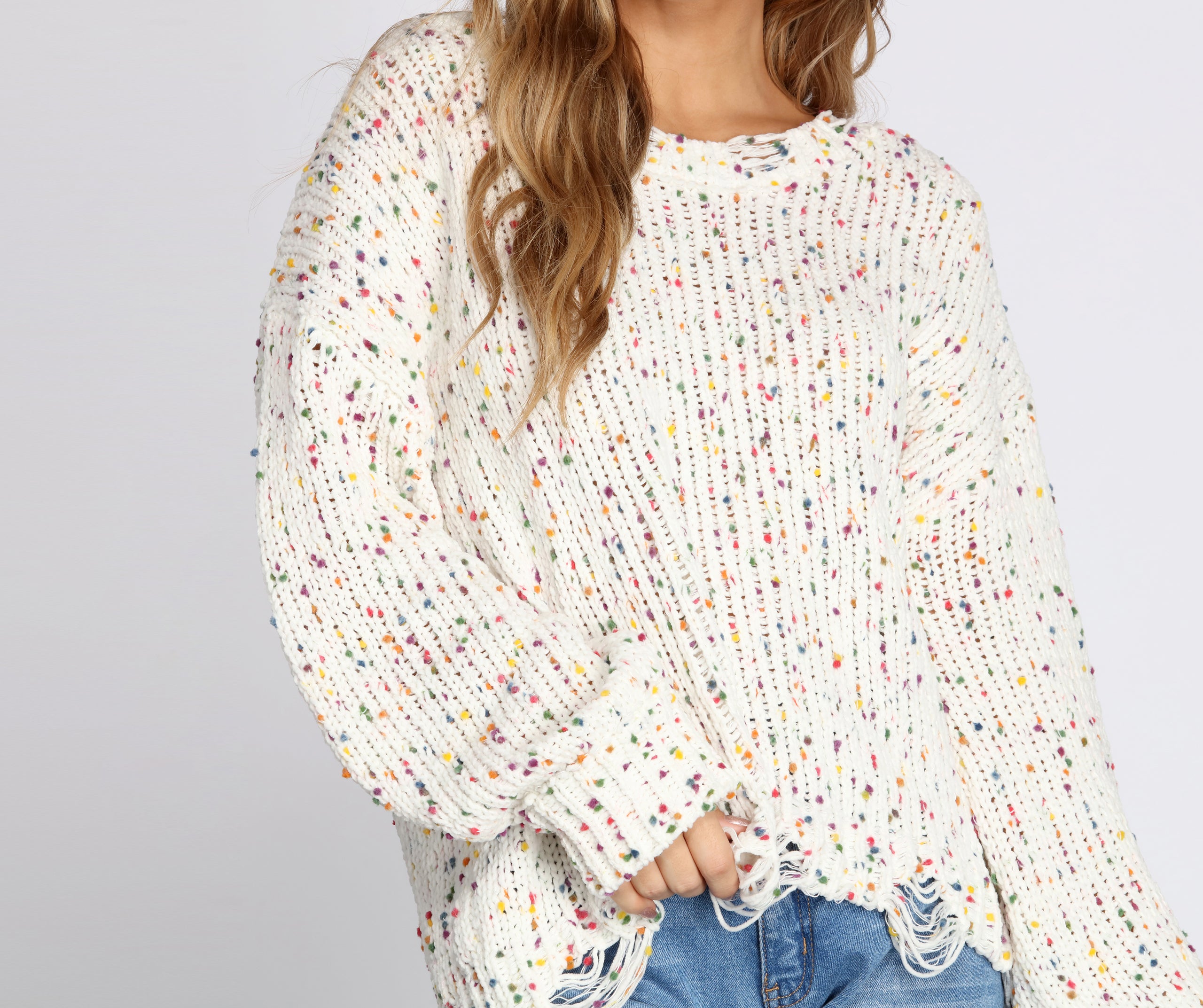 Cozy Cute Confetti Knit Sweater