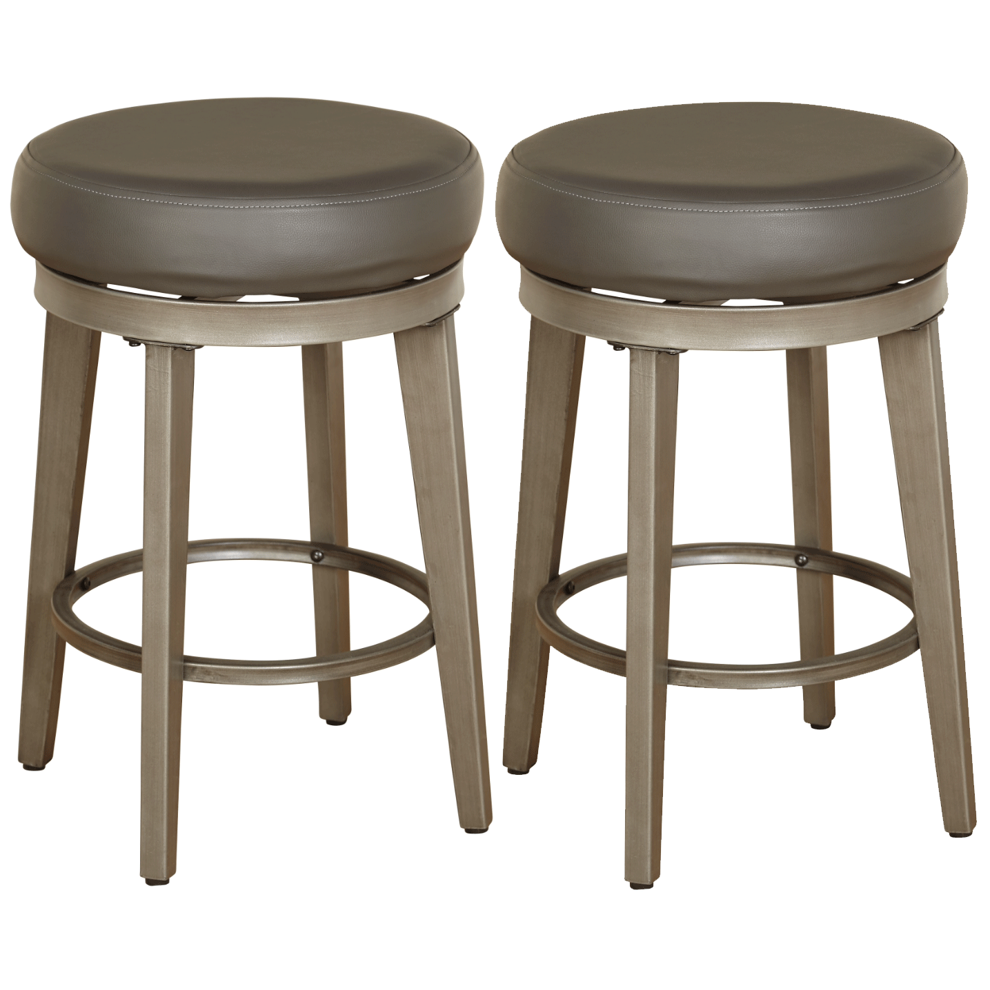 angelo:HOME Swivel Stools - Linden Gun Metal set of 2 (grey)