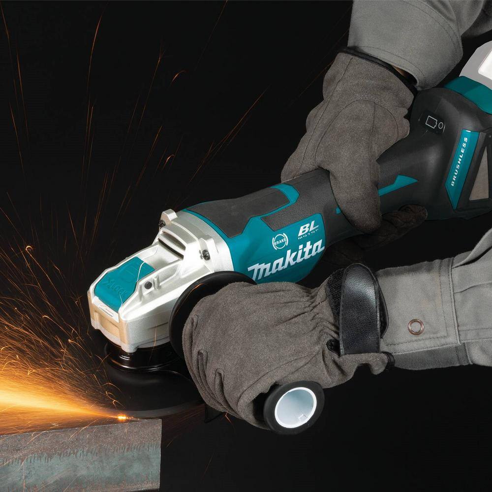 Makita 18V LXT Cordless BL 4.55 in. X-LOCK Paddle Switch Grinder Tool Only with Bonus X-LOCK 4.5 in. Masonry Blade 2-Pack XAG26Z-E-07222