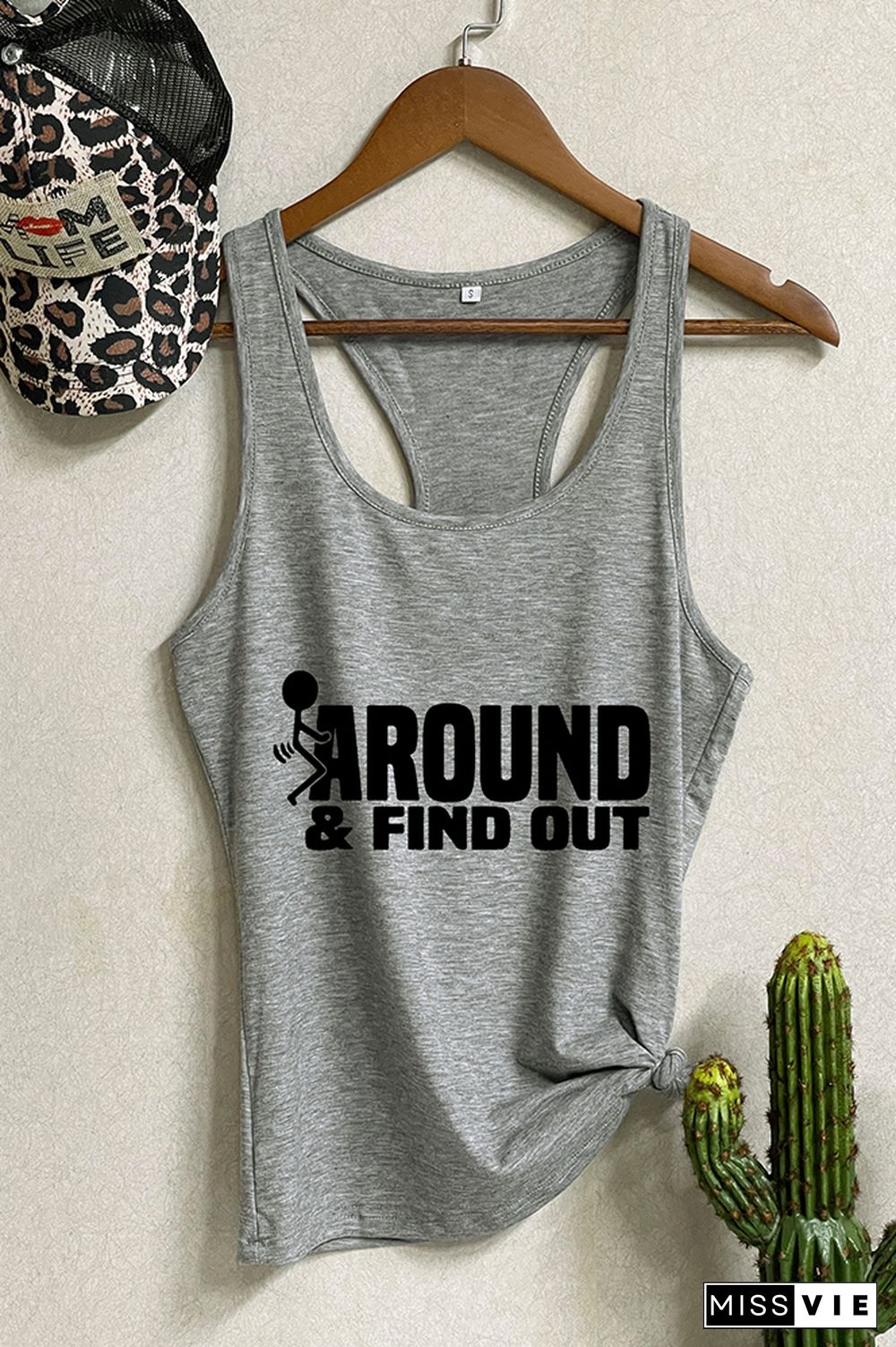 Fck Around And Find Out, Sarcastic Funny, Wine Glass Sleeveless Tank Top Wholesale