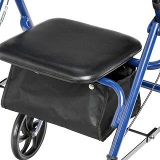 Drive Medical Four Wheel Rollator Rolling Walker with Fold Up Removable Back Support Blue 10257bl-1