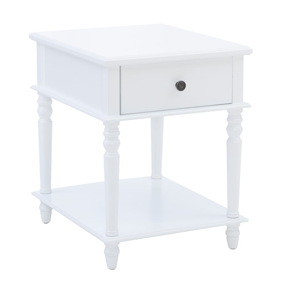 Jowin Classic Wood Side Table with Storage