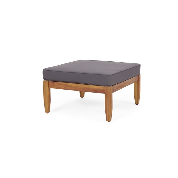 Sloane Outdoor Acacia Wood Coffee Table with Ottomanby Christopher Knight Home