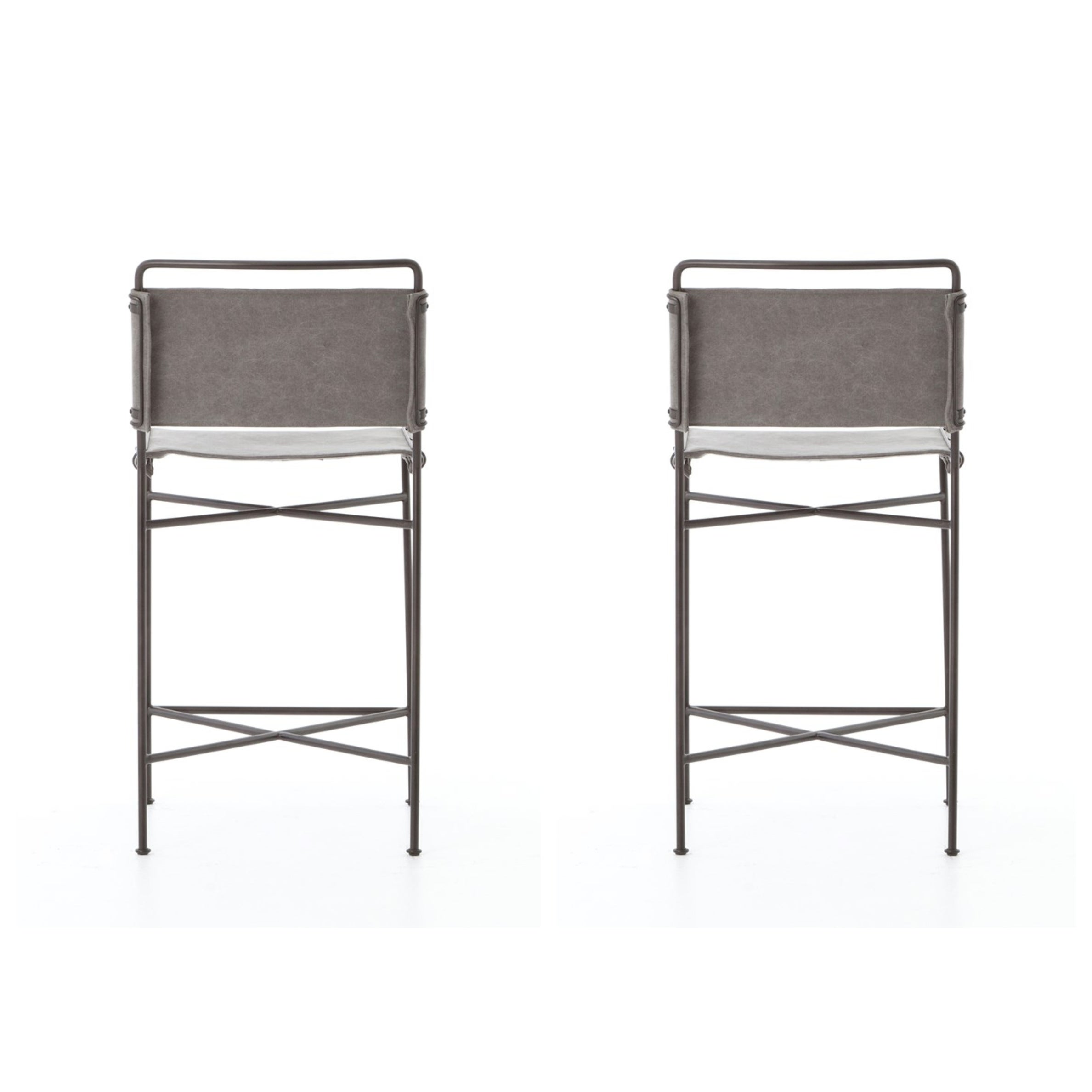 Wharton Counter Stool (Grey， Set of 2)