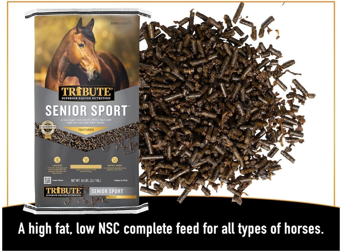 Tribute Equine Nutrition Senior Sport High Fiber， High Fat Horse Feed