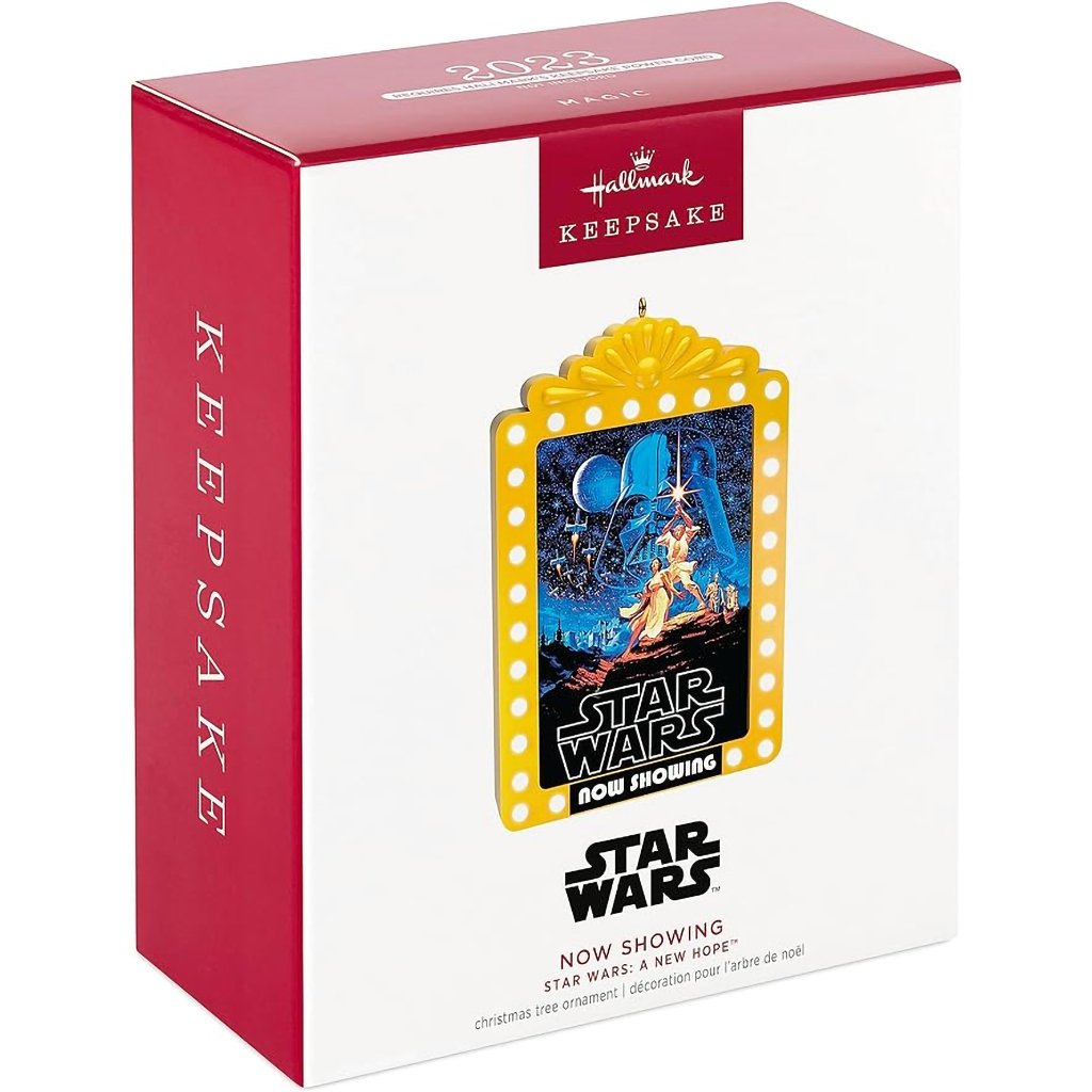 Hallmark  2023 Keepsake Ornament Star Wars A New Hope Now Showing Ornament with Light