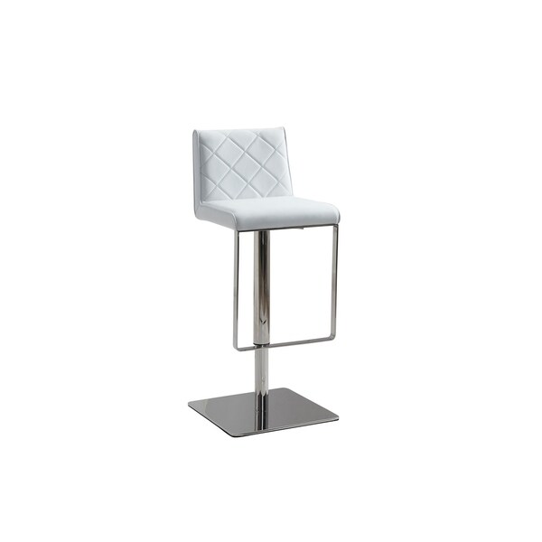 LOFT White Eco-leather w Stainless Steel Bar Stool by Casabianca Home